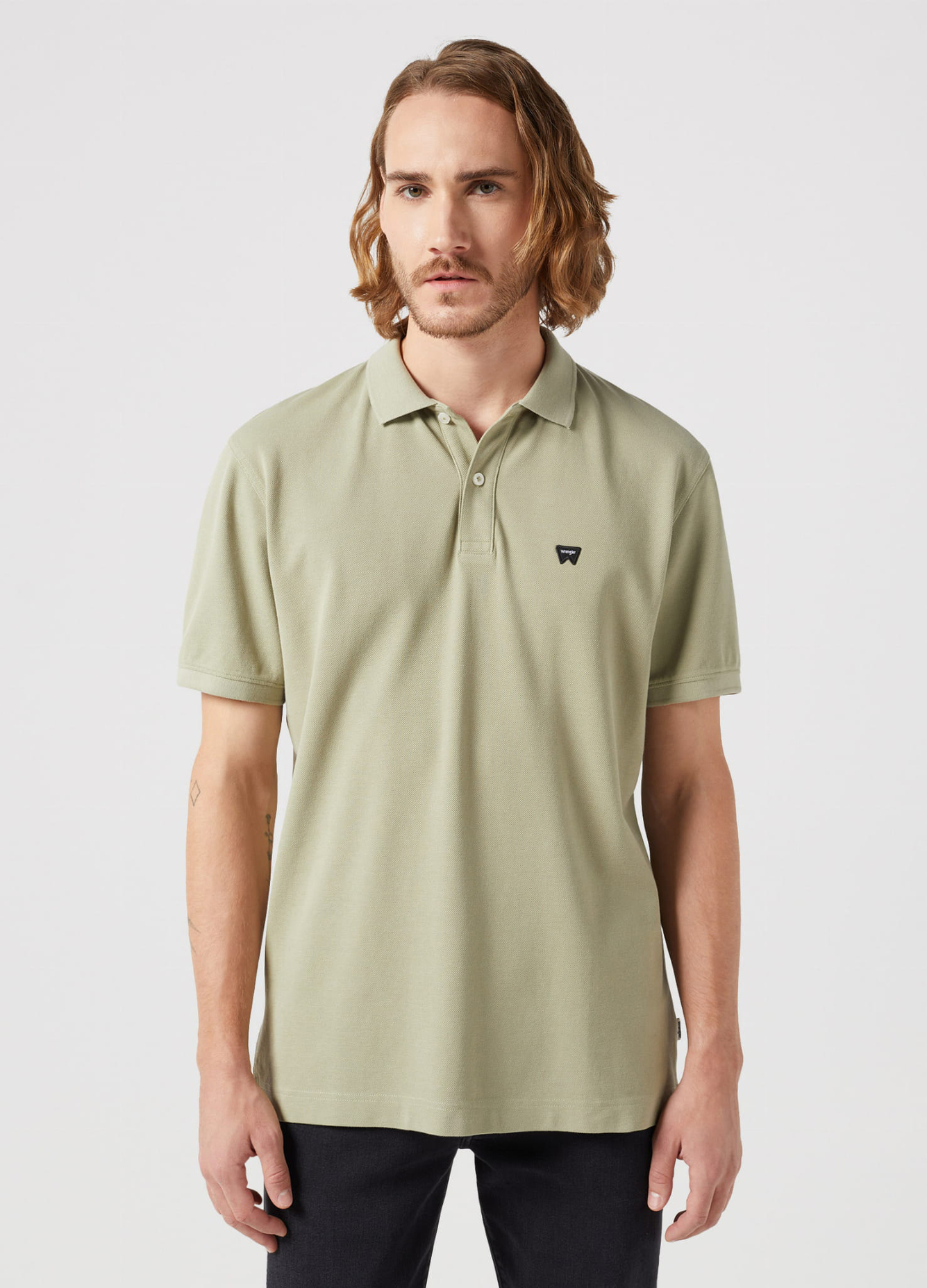 Meska Koszulka Polo Wrangler Ss Polo Tee Tea Leaf - 112350462