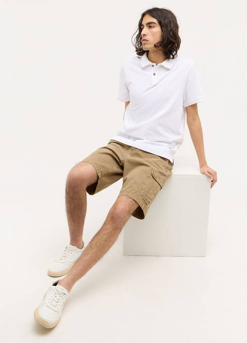 Meskie Szorty Materialowe Mustang Jeans Houston Cargo Shorts Lemon Pepper - 1015148-3375