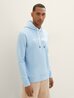 Mska Bluza Tom Tailor Hoodie With A Logo Print Washed Out Middle Blue - 1040834-32245