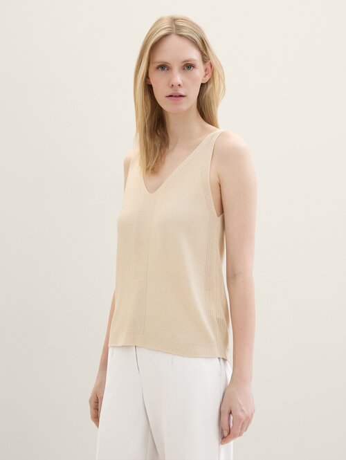 Tom Tailor V-Neck Pullover - Summer Beige 1041589-21650 