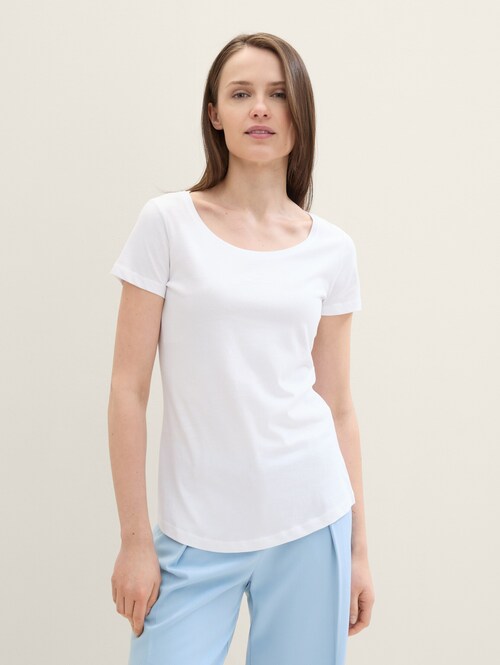 Tom Tailor®  Round Neck T-Shirt  - White