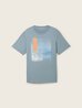 Meski T Shirt Tom Tailor T Shirt With A Print Grey Mint - 1040898-27475