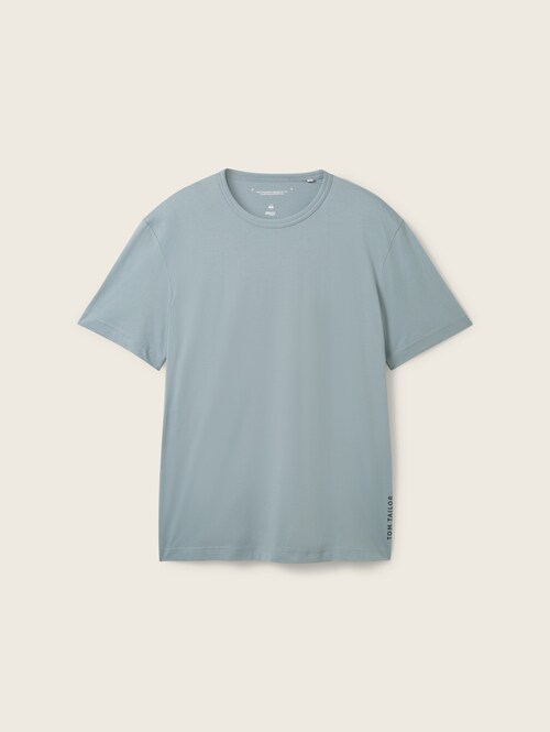Tom Tailor® Basic T-shirt With A Logo Print - Grey Mint