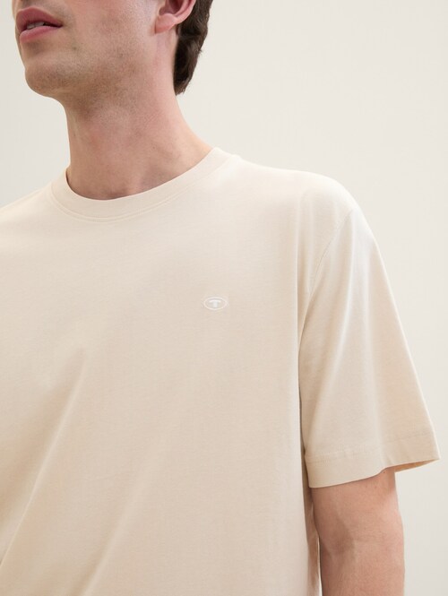 Tom Tailor® Basic T-shirt - Light Cashew Beige