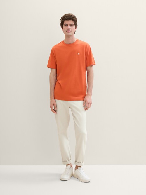 Meski T Shirt Tom Tailor Basic T Shirt Marocco Orange - 1040902-12883