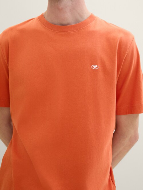 Meski T Shirt Tom Tailor Basic T Shirt Marocco Orange - 1040902-12883