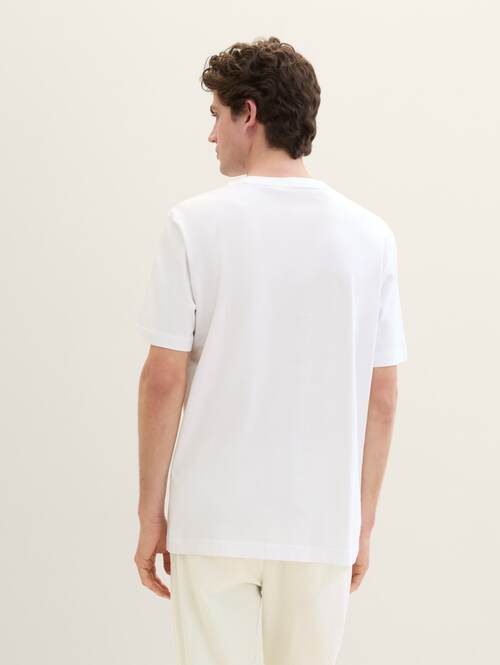 Mski T Shirt Tom Tailor Basic T Shirt White - 1040902-20000