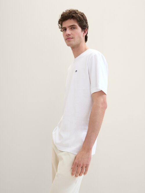 Meski T Shirt Tom Tailor Basic T Shirt White - 1040902-20000