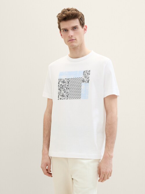 Tom Tailor T Shirt With Print White - 1041793-20000