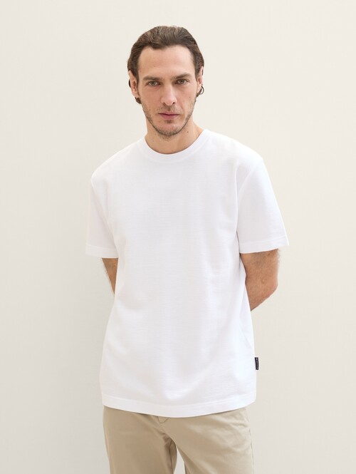 Tom Tailor T Shirt With Texture White