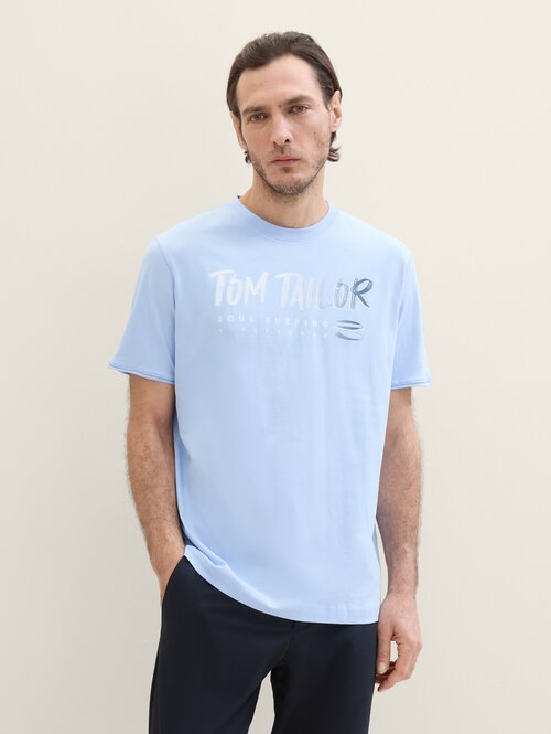 Tom Tailor T Shirt With Print Windsurf Blue