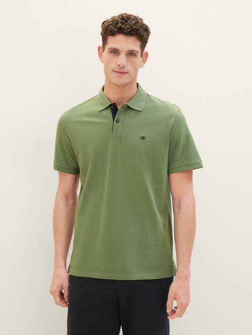 Tom Tailor Basic Polo With Contrast - Dull Moss Green 1031006-21586 