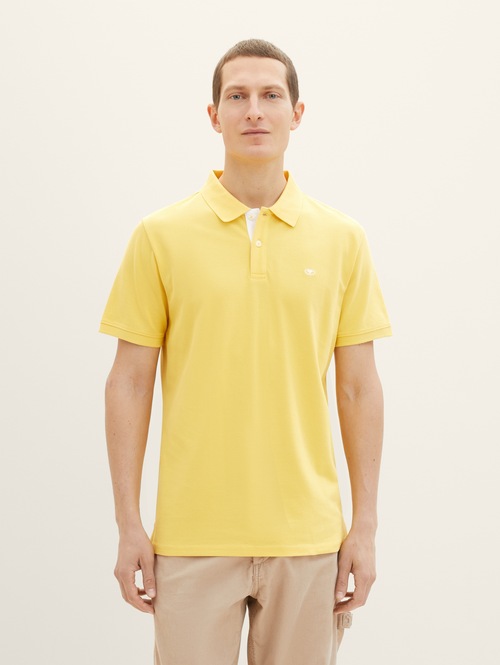 Tom Tailor® Basic Polo With Contrast - Sunny Yellow