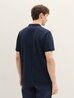 Meska Koszulka Polo Denim Tom Tailor Basic Polo Shirt With A Logo Print Sky Captain Blue - 1041184-10668