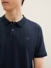 Meska Koszulka Polo Denim Tom Tailor Basic Polo Shirt With A Logo Print Sky Captain Blue - 1041184-10668