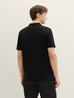 Meska Koszulka Polo Denim Tom Tailor Basic Polo Shirt With A Logo Print Black - 1041184-29999