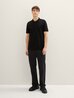 Meska Koszulka Polo Denim Tom Tailor Basic Polo Shirt With A Logo Print Black - 1041184-29999