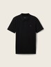 Denim Tom Tailor Basic Polo Shirt With A Logo Print Black - 1041184-29999