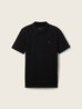 Denim Tom Tailor Basic Polo Shirt With A Logo Print Black - 1041184-29999