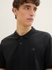 Meska Koszulka Polo Denim Tom Tailor Basic Polo Shirt With A Logo Print Black - 1041184-29999