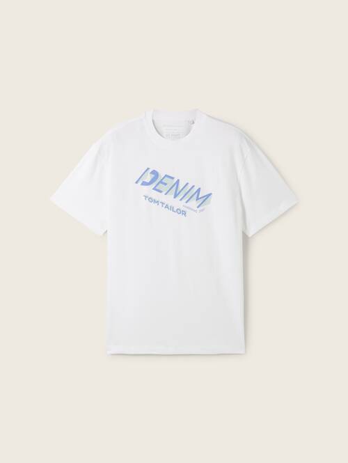 Denim Tom Tailor T Shirt Denim White - 1042037-20000