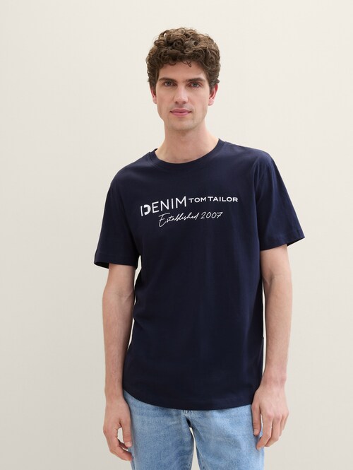 Denim Tom Tailor T-shirt Denim - Sky Captain Blue 1042042-10668
