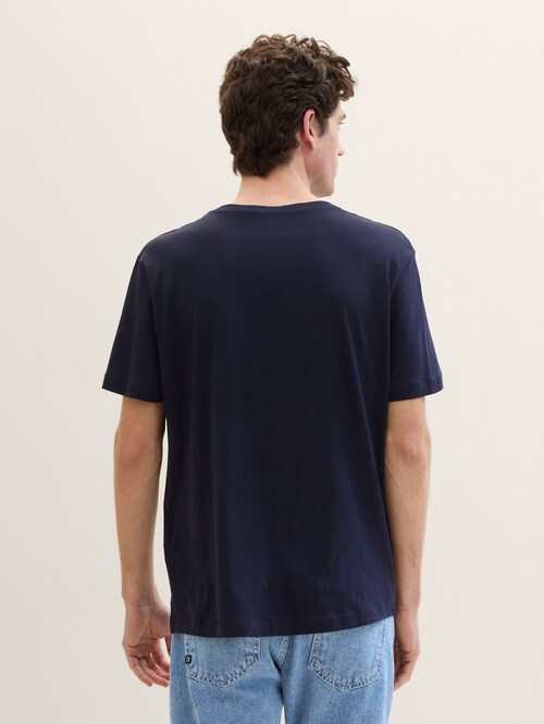 Meski T Shirt Denim Tom Tailor T Shirt Denim Sky Captain Blue - 1042042-10668