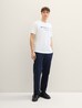 Meski T Shirt Denim Tom Tailor Logo T Shirt White - 1042042-20000