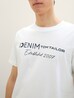 Meski T Shirt Denim Tom Tailor Logo T Shirt White - 1042042-20000