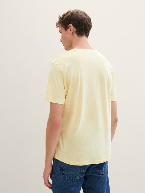 Denim Tom Tailor Logo T Shirt Pastel Light Yellow - 1042042-26299