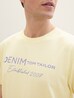 Meski T Shirt Denim Tom Tailor Logo T Shirt Pastel Light Yellow - 1042042-26299