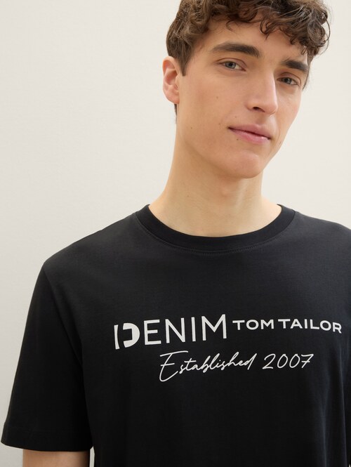 Denim Tom Tailor T Shirt Black - 1042042-29999