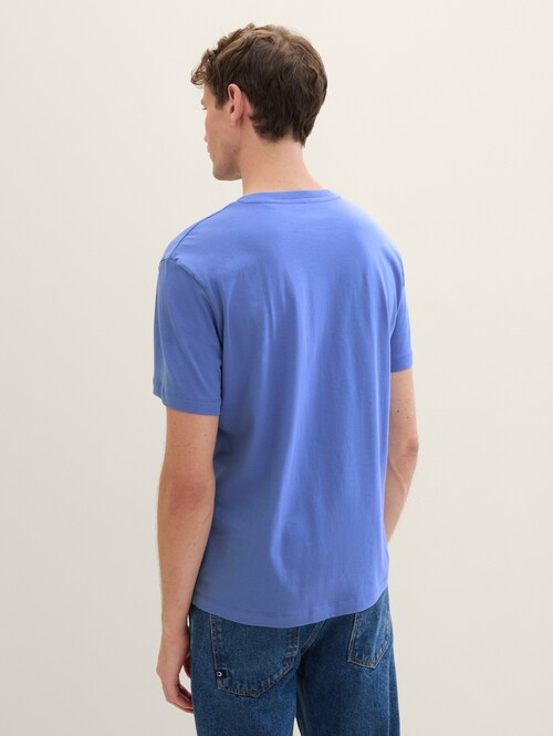 Denim Tom Tailor Logo T Shirt Blueberry Blue - 1042042-30104