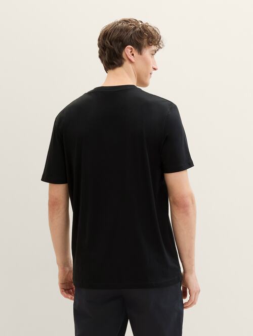 Denim Tom Tailor® T-shirt with Print - Black