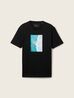 Meski T Shirt Denim Tom Tailor T Shirt With Print Black - 1042045-29999