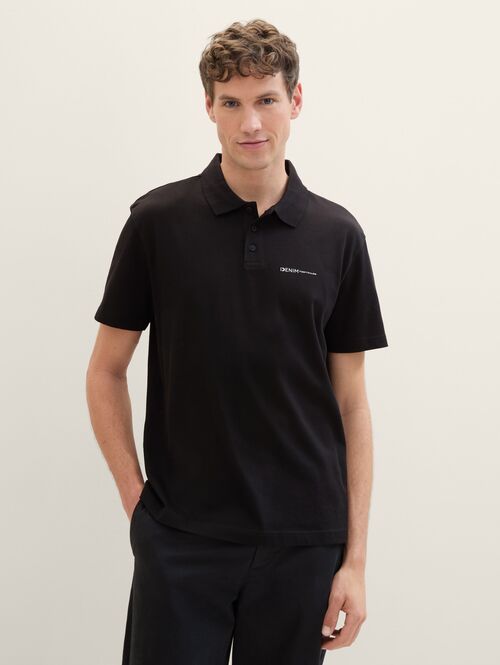 Denim Tom Tailor Polo Tee - Black 1042109-29999