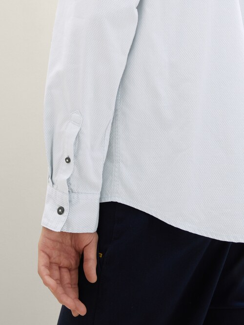 Meska Koszula Materialowe Tom Tailor Textured Shirt Light Blue Small Structure - 1040129-34703