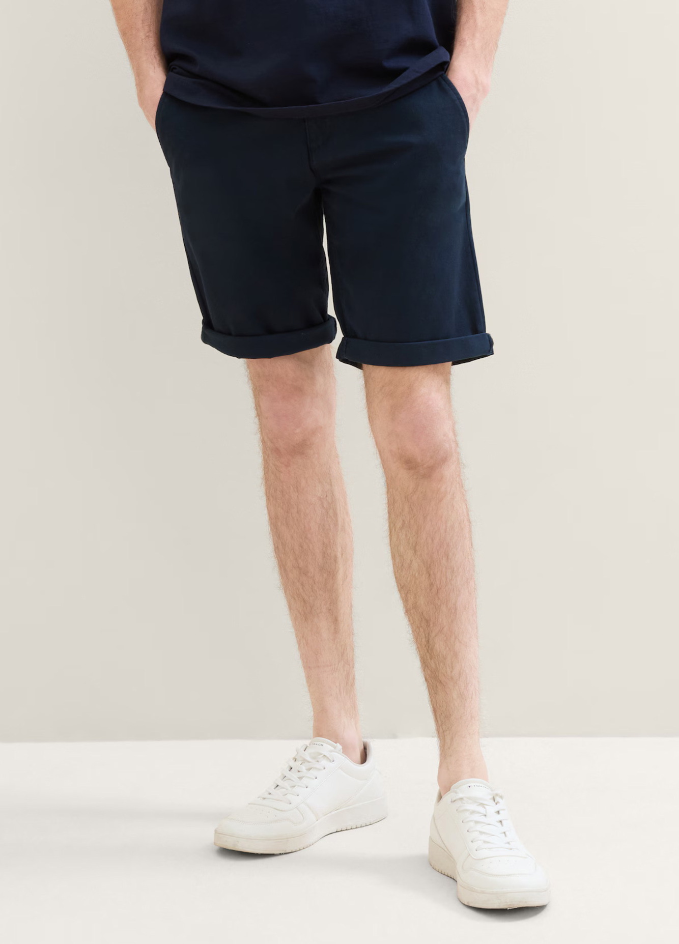 Meskie Szorty Materialowe Tom Tailor Slim Chino Shorts Sky Captain Blue - 1040227-10668
