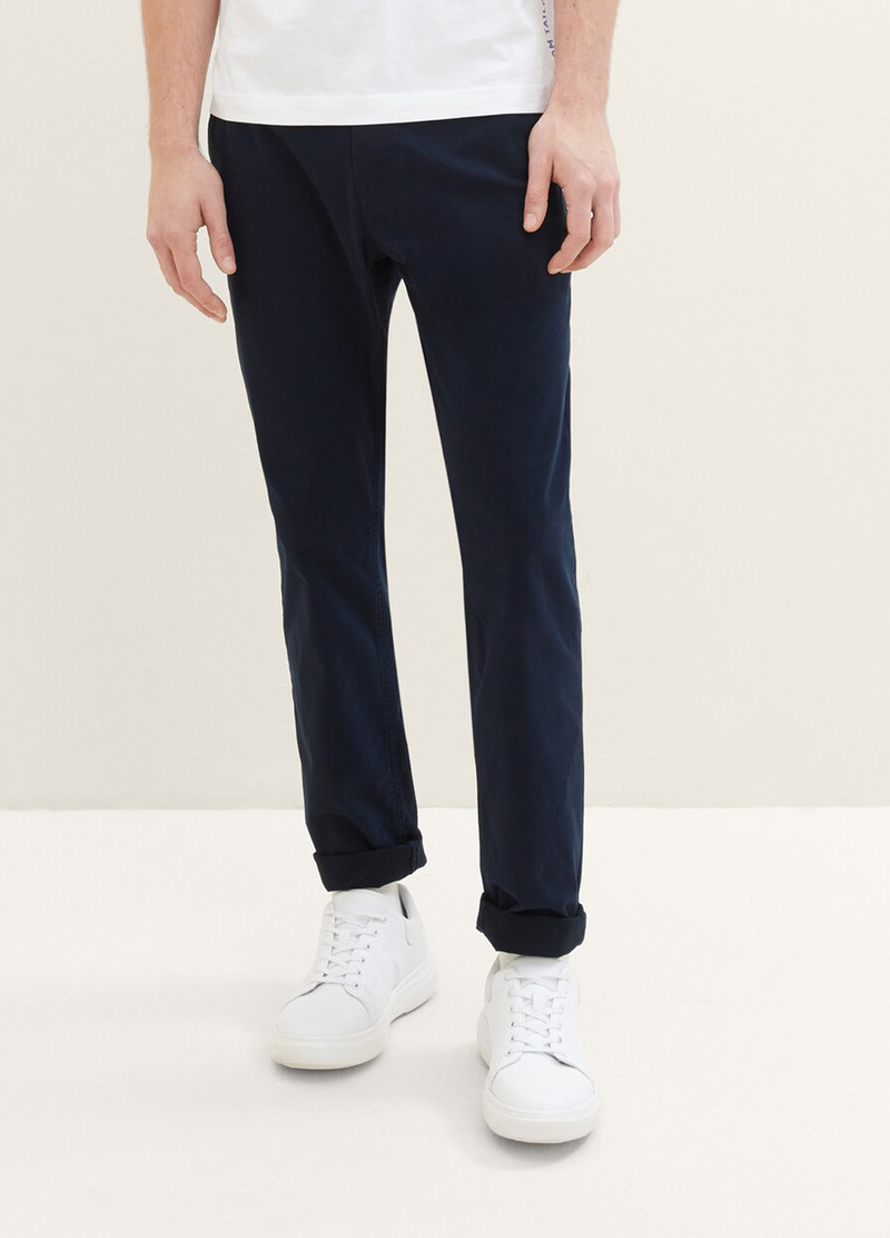 Meskie Spodnie Materialowe Tom Tailor Chino Regular Sky Captain Blue - 1042348-10668