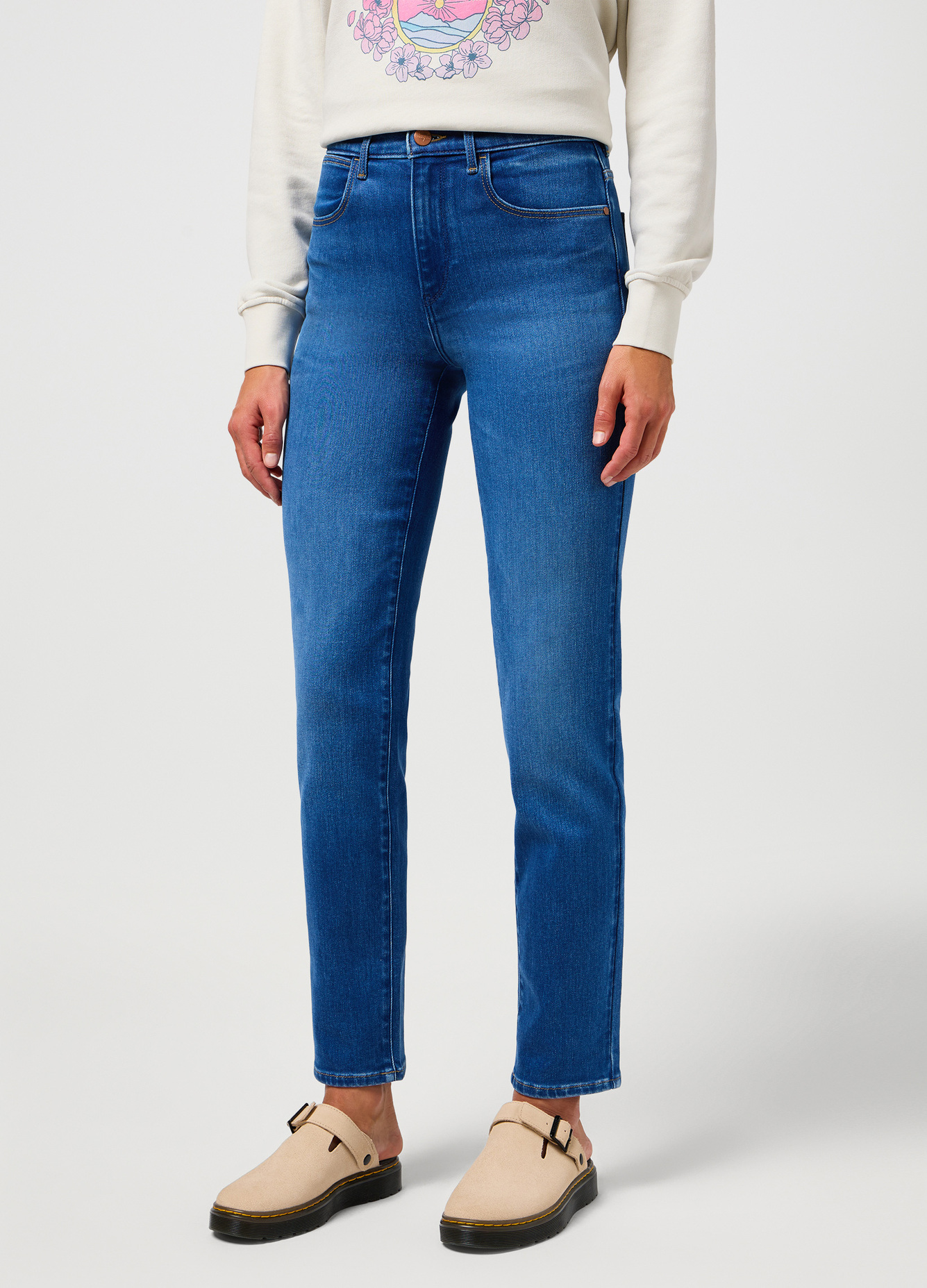 Damskie Spodnie Dzinsowe Wrangler Straight Rustic - 112351017