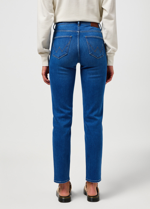 Damskie Spodnie Dzinsowe Wrangler Straight Rustic - 112351017