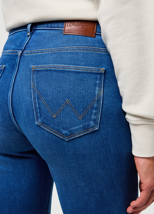 Damskie Spodnie Dzinsowe Wrangler Straight Rustic - 112351017