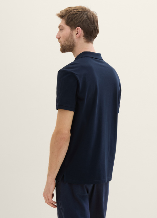 Meska Koszulka Polo Tom Tailor Basic Polo With Contrast Dark Blue - 1031006-10302