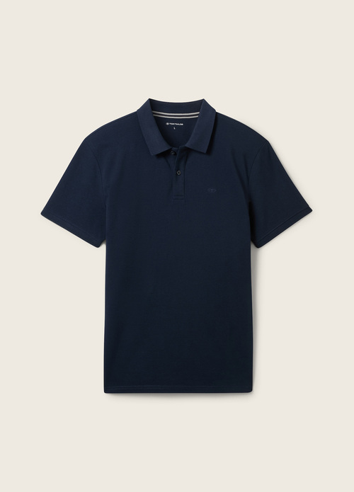 Meska Koszulka Polo Tom Tailor Basic Polo With Contrast Dark Blue - 1031006-10302