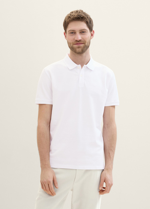 Tom Tailor Basic Polo With Contrast White 1 - 1031006-13308