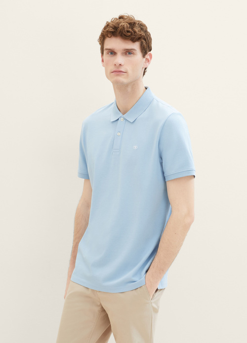 Tom Tailor Basic Polo With Contrast - Washed Out Middle Blue 1031006-32245 