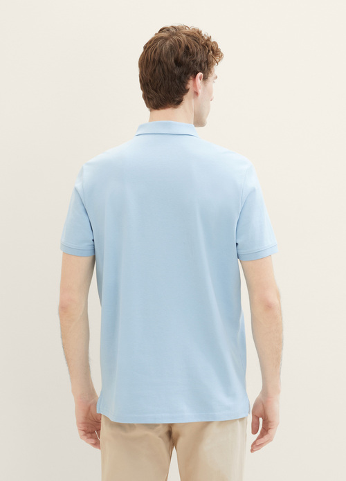 Tom Tailor Basic Polo With Contrast Washed Out Middle Blue - 1031006-32245
