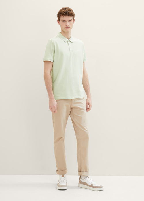Tom Tailor Basic Polo With Contrast Tender Sea Green - 1031006-35169