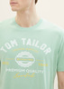 Tom Tailor T Shirt With A Logo Print Paradise Mint - 1037735-23383