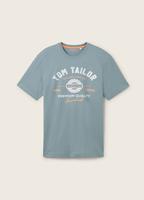 Tom Tailor® T-shirt With A Logo Print - Grey Mint